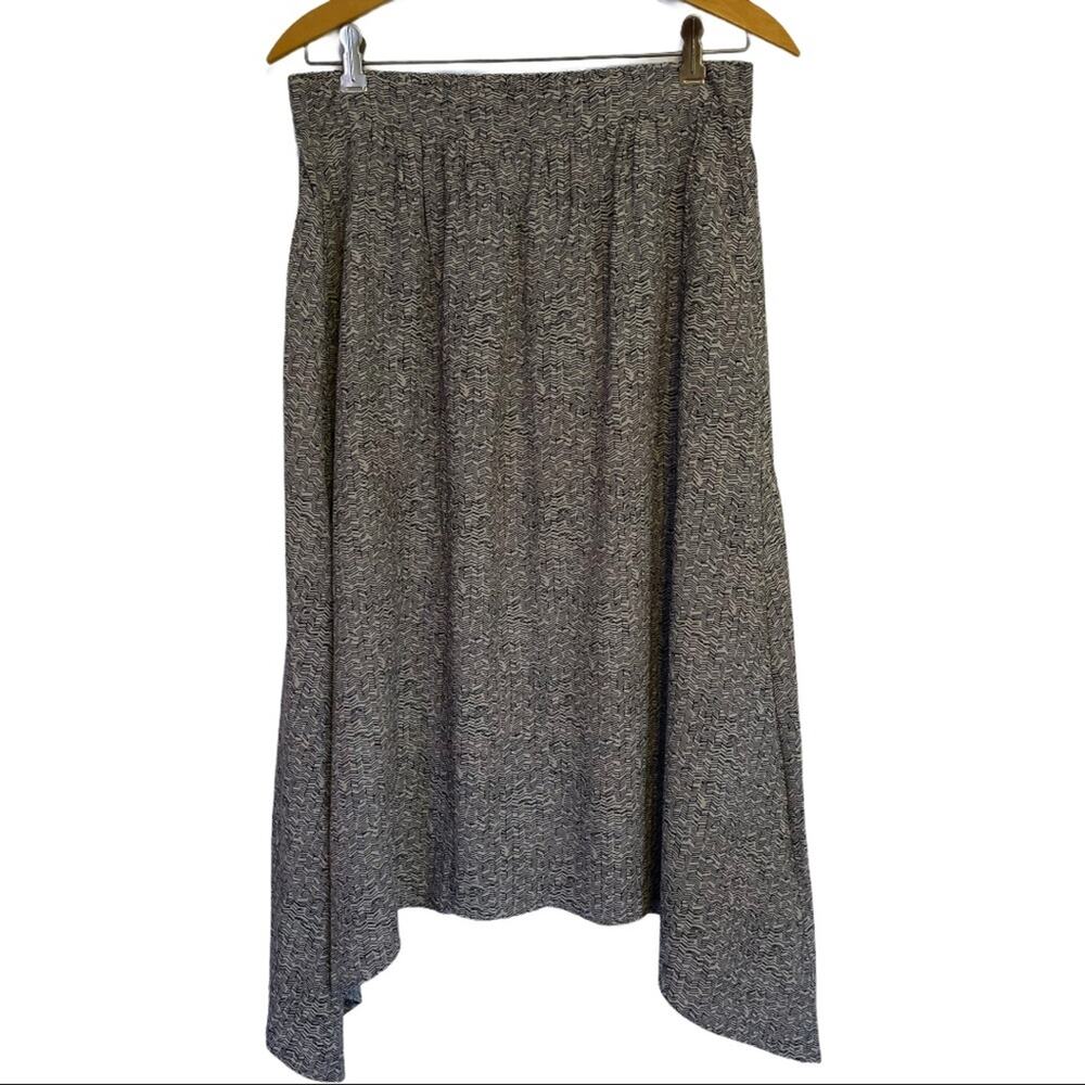 Eileen Fisher Asymmetrical Midi Elastic Waist Skirt Small
